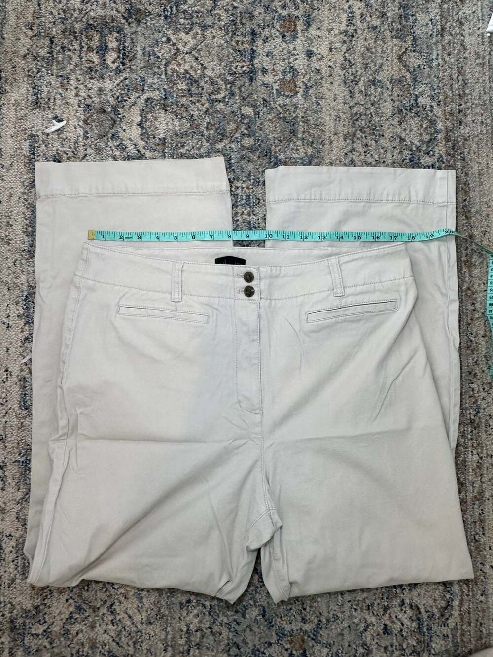 Talbots White Cotton Bermuda Shorts Size 14 Casual Twill Mid-Rise